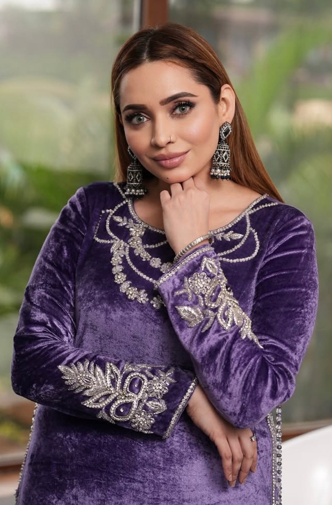 Royal purple Velvet Dress