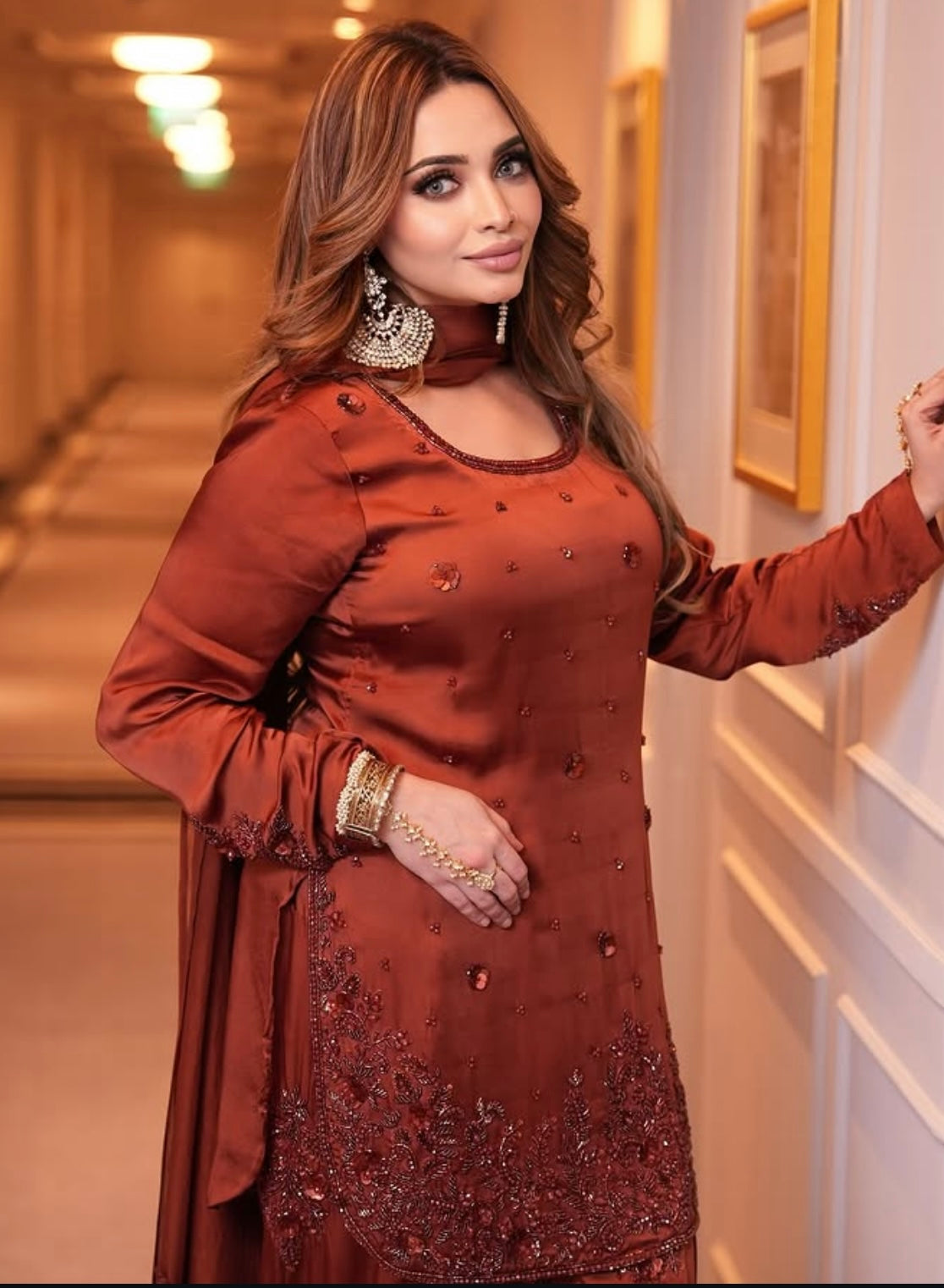Rust Farshi Shalwar