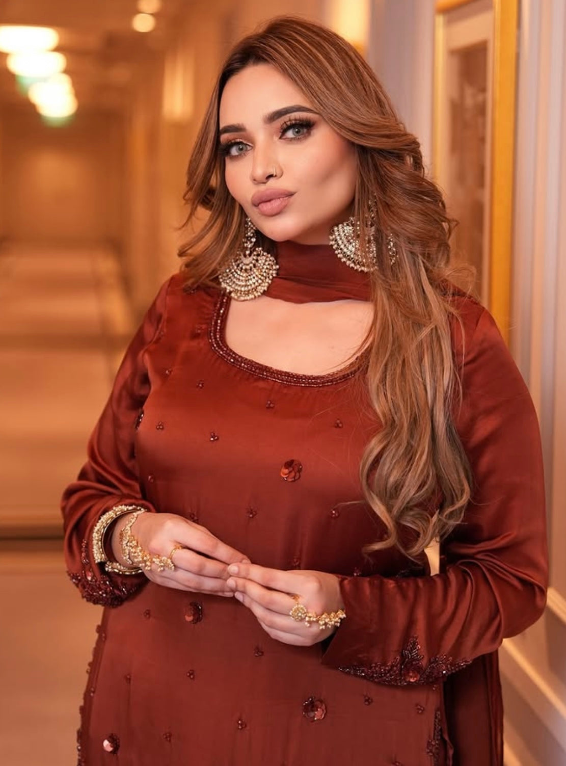 Rust Farshi Shalwar