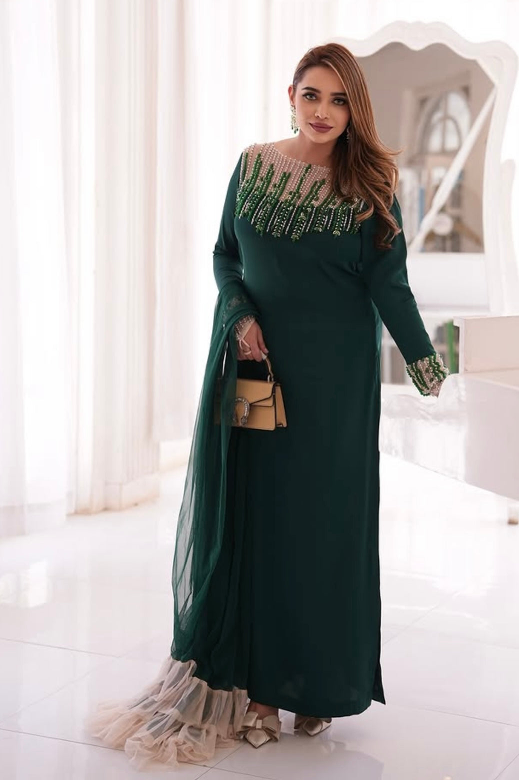 Plum Silk Long Dress