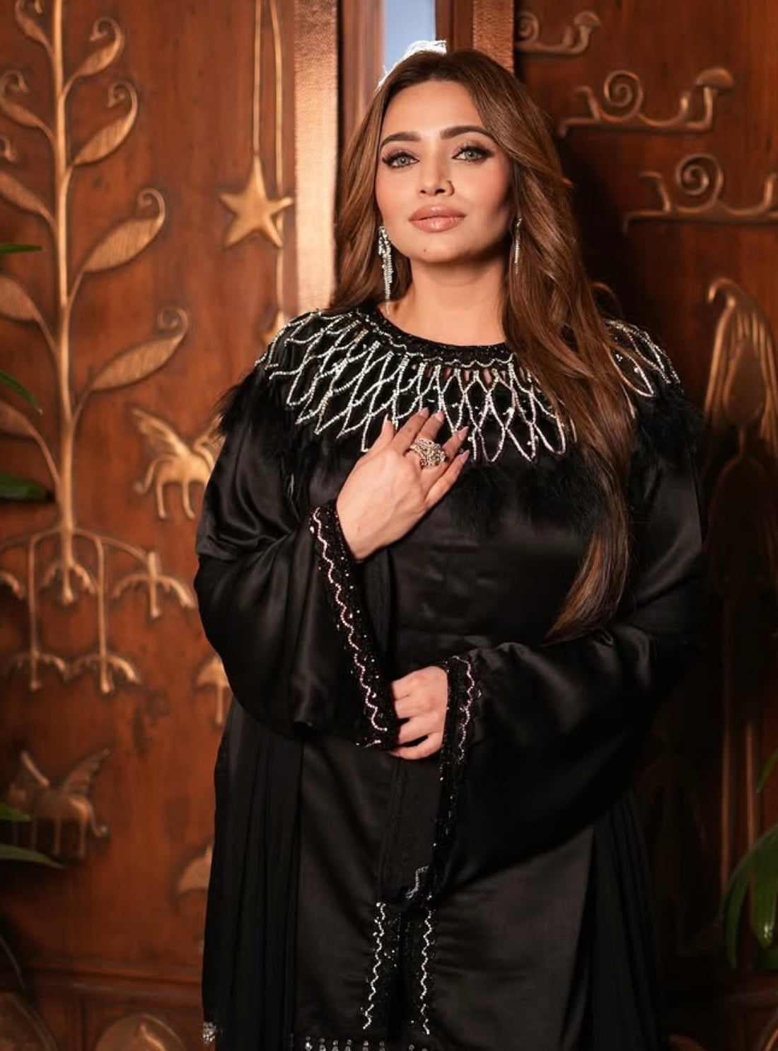 Elegant Black Cape Dress