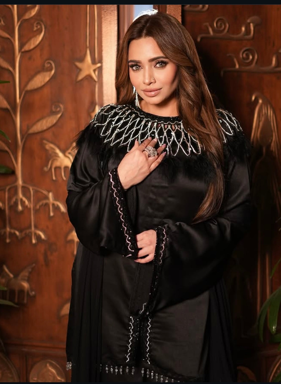 Elegant Black Cape Dress