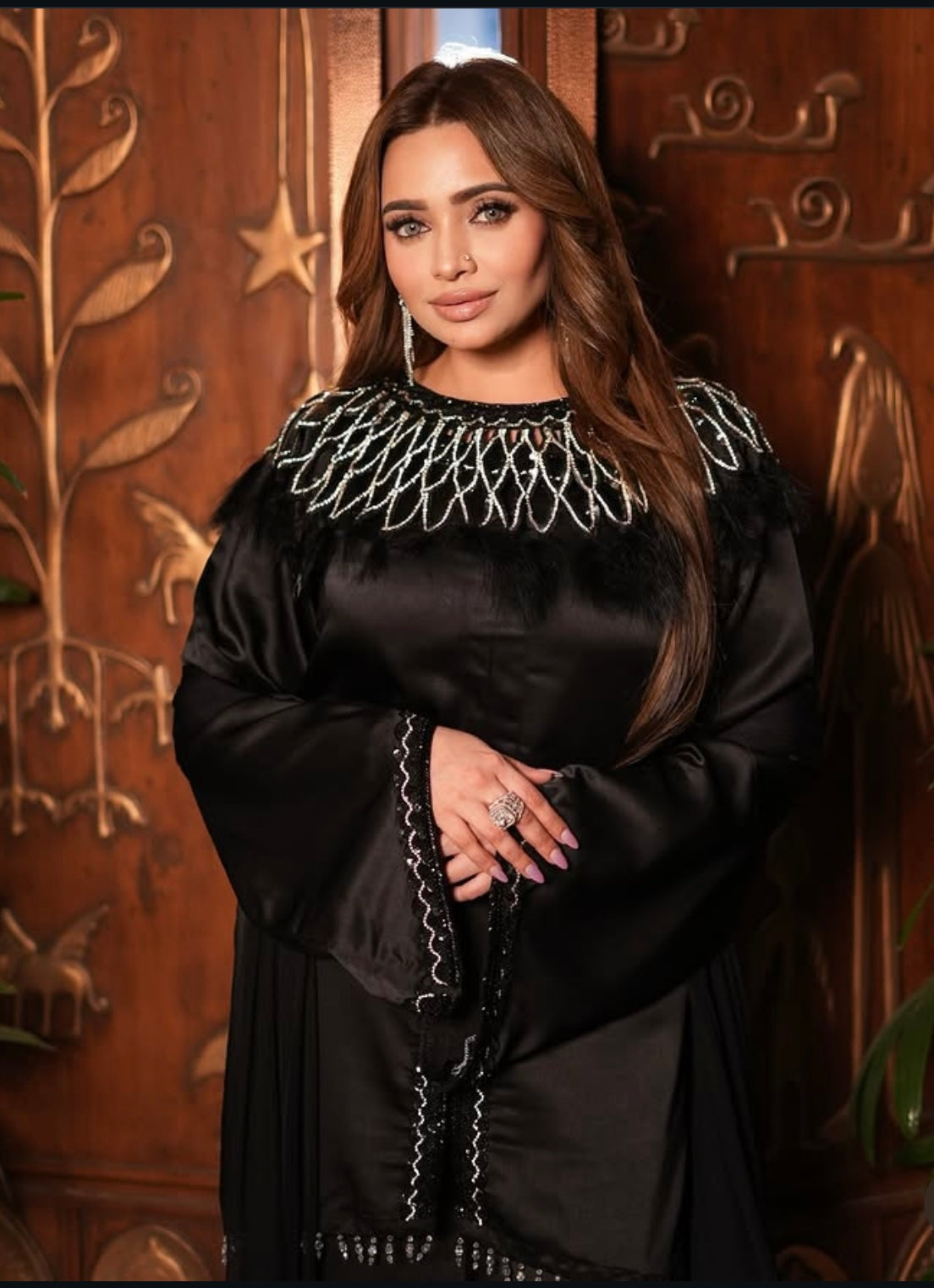 Elegant Black Cape Dress