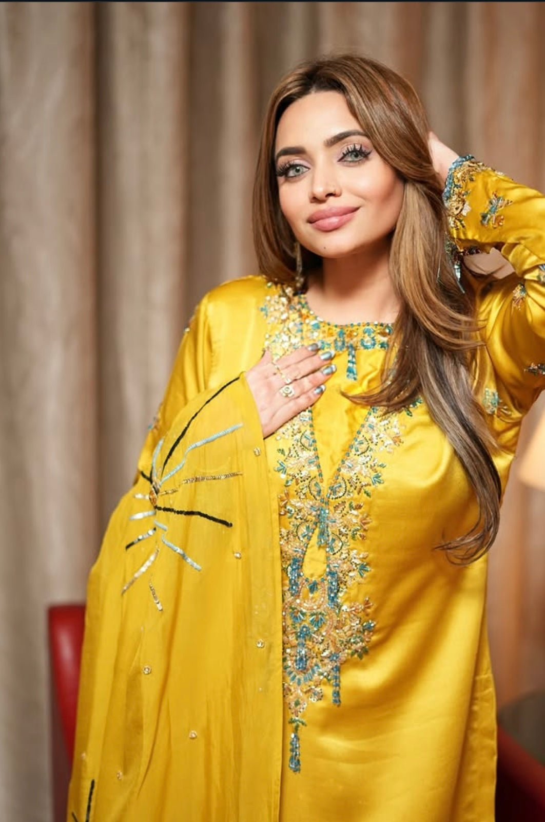 bright yellow color Dress