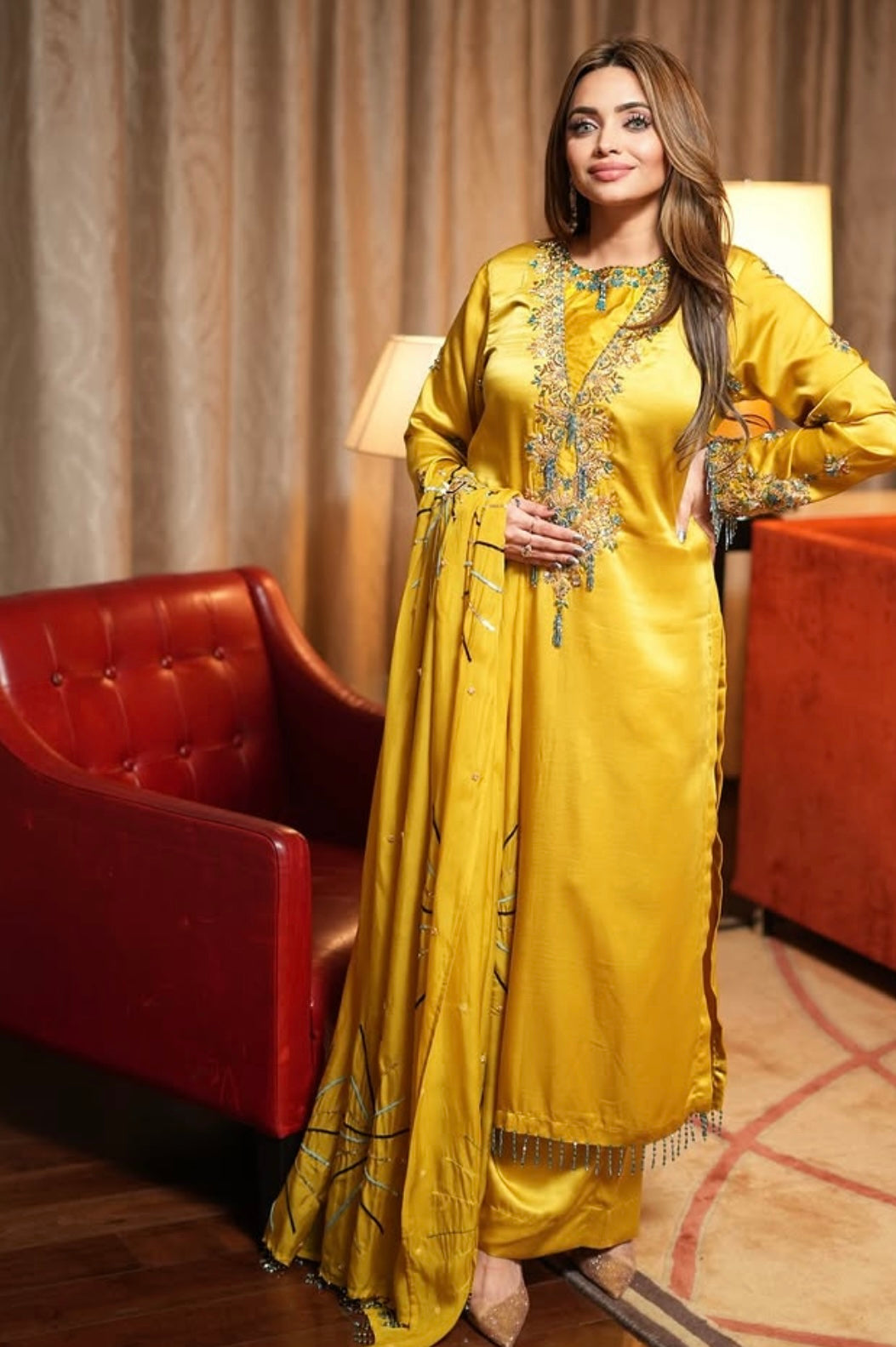 bright yellow color Dress