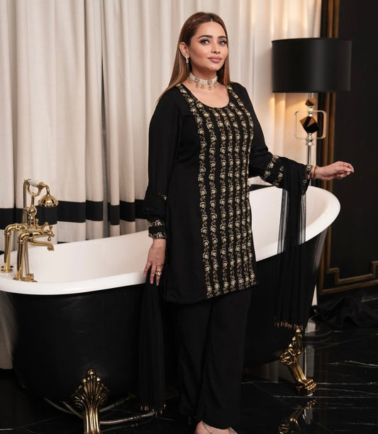 A trendy elegant short black silhouette