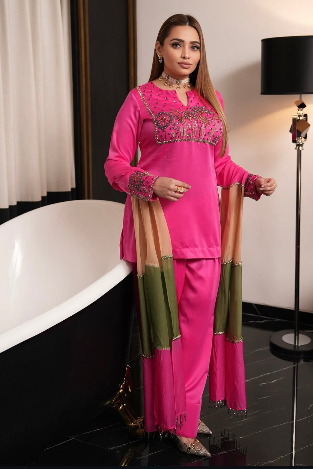 Beautiful Pink Farshi Dress