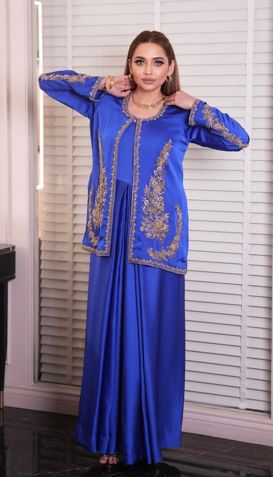 Royal Blue Jacket Gown