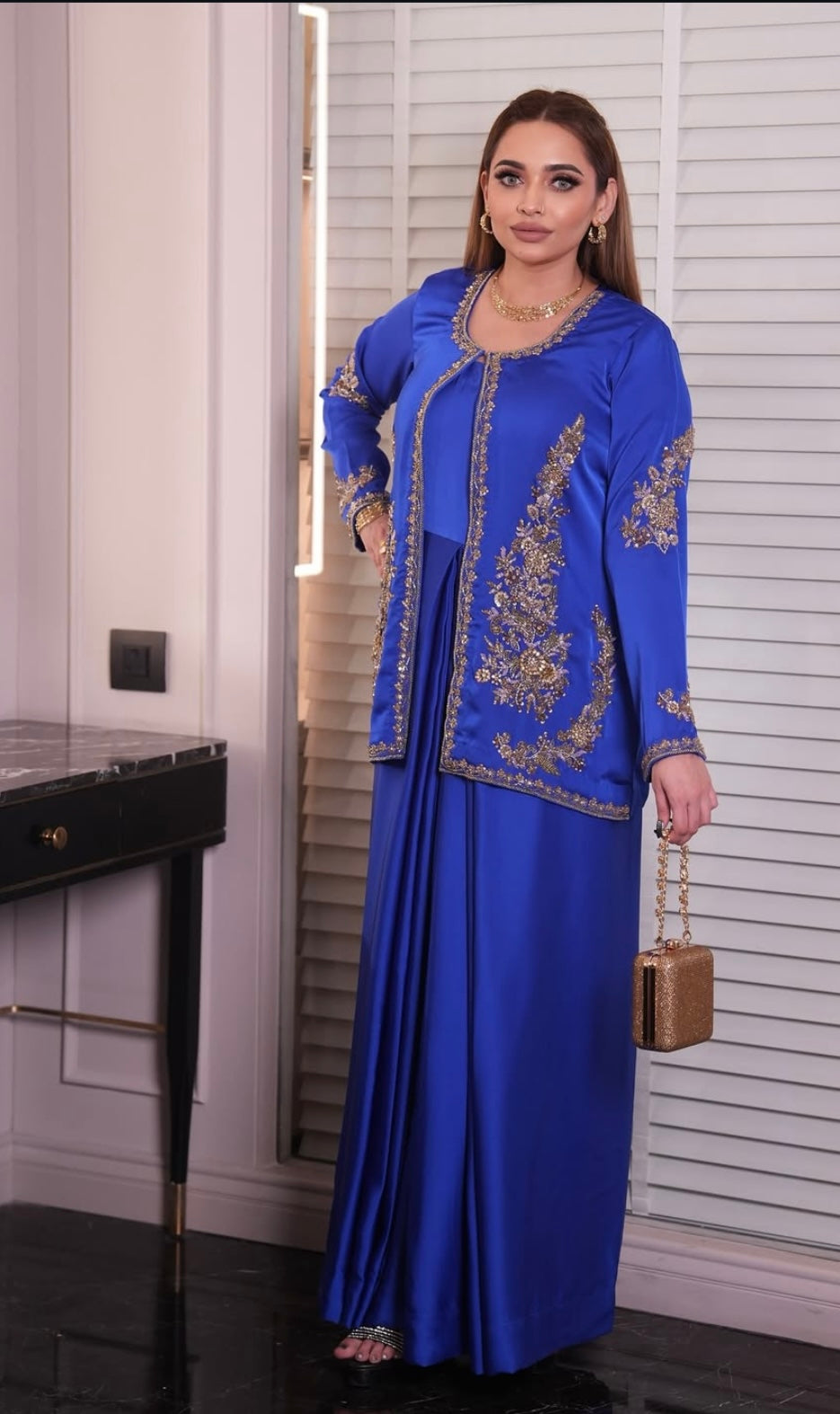 Royal Blue Jacket Gown
