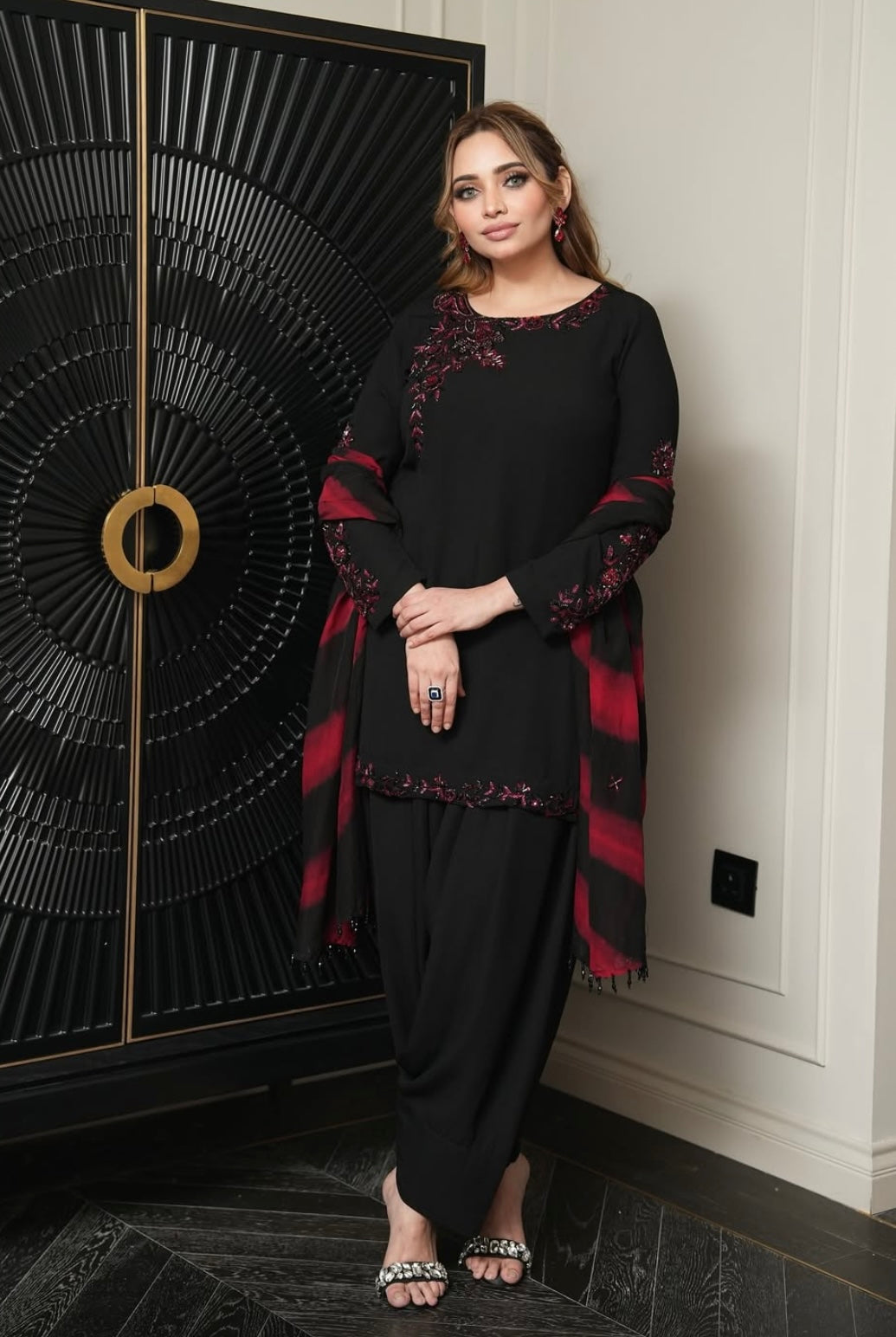 Black Dress with Red touch