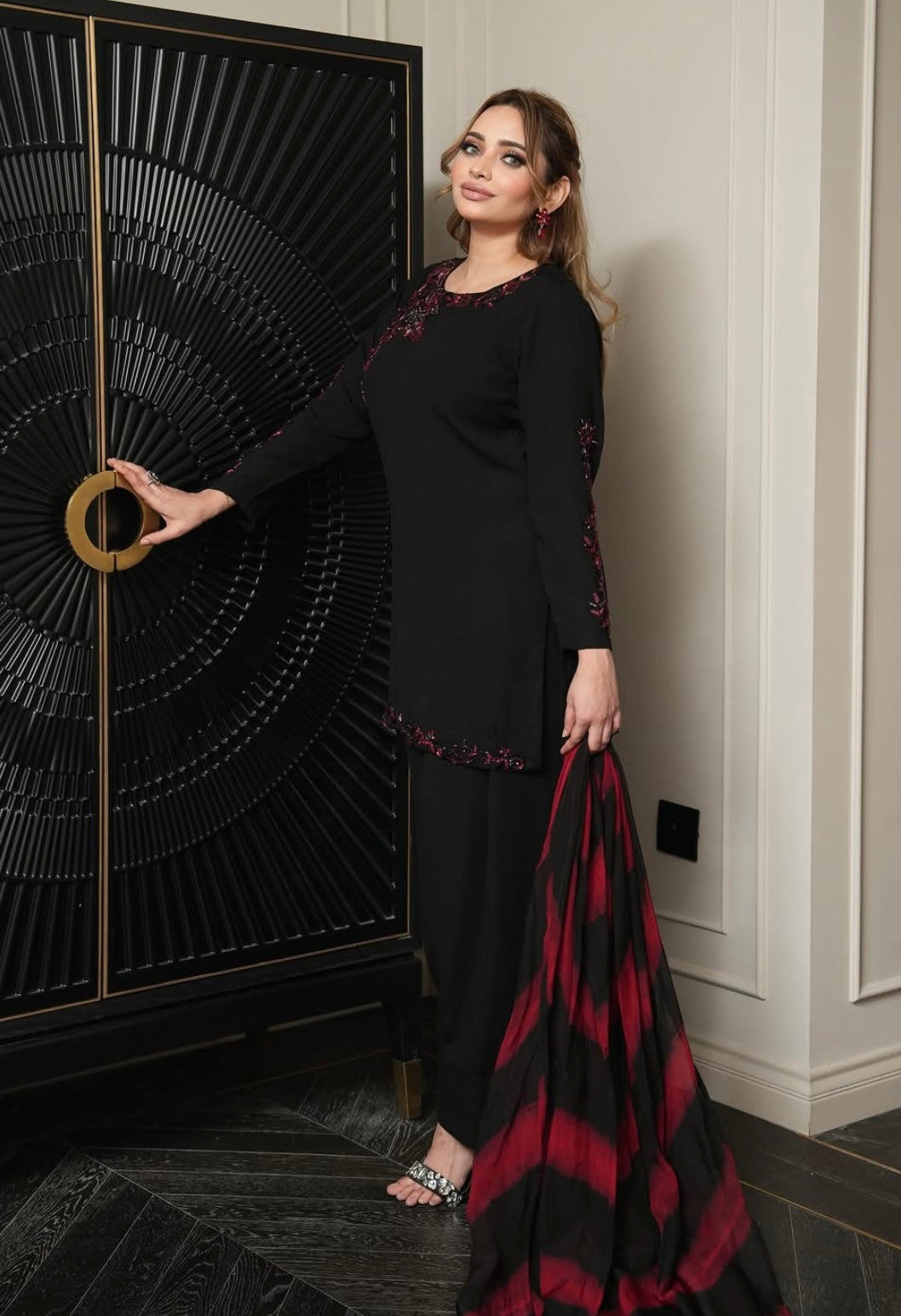 Black Dress with Red touch