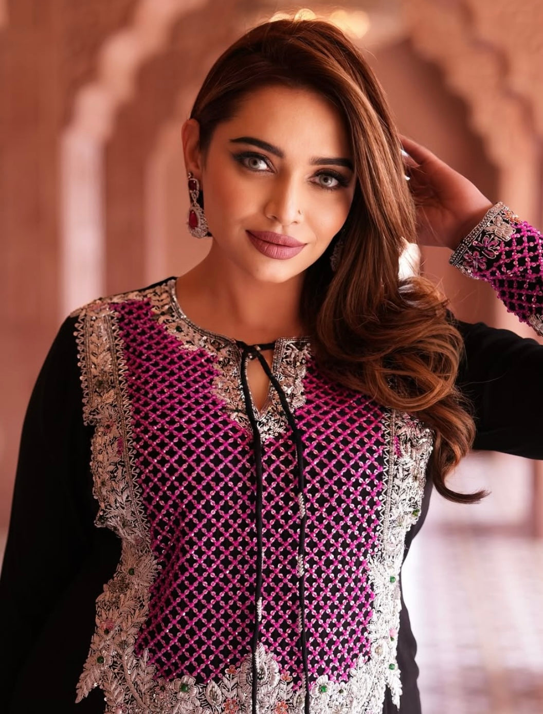 Black Heavy Dress With Farshi Shalwar