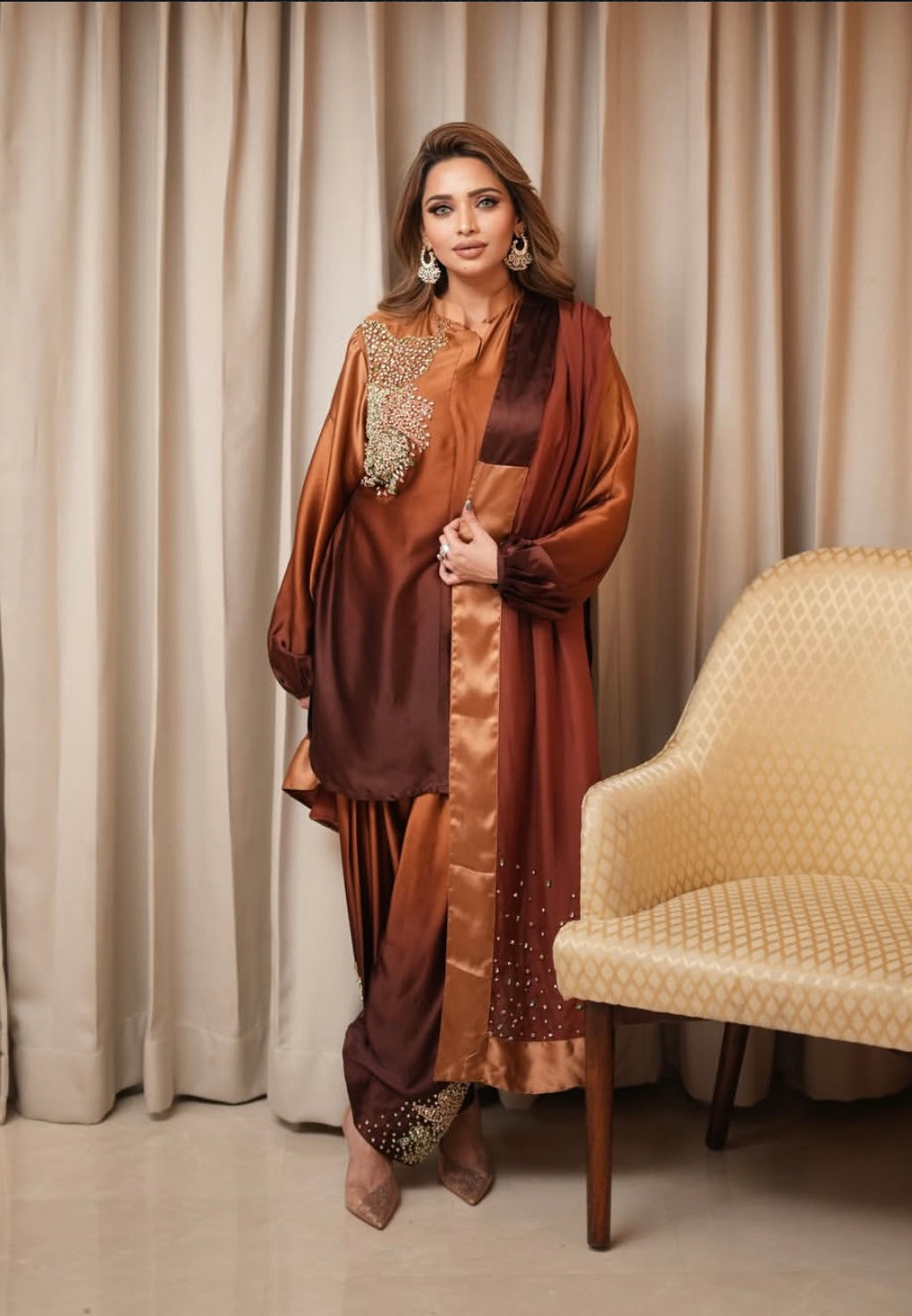Double Shaded Brown Dress