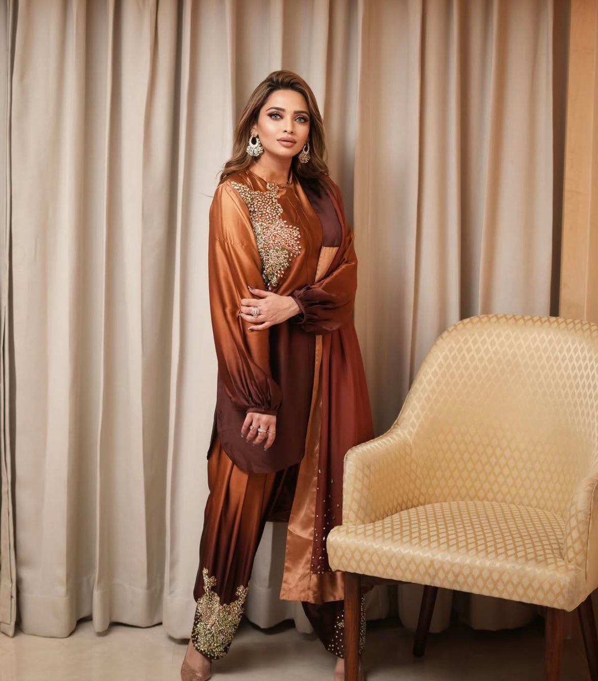Double Shaded Brown Dress