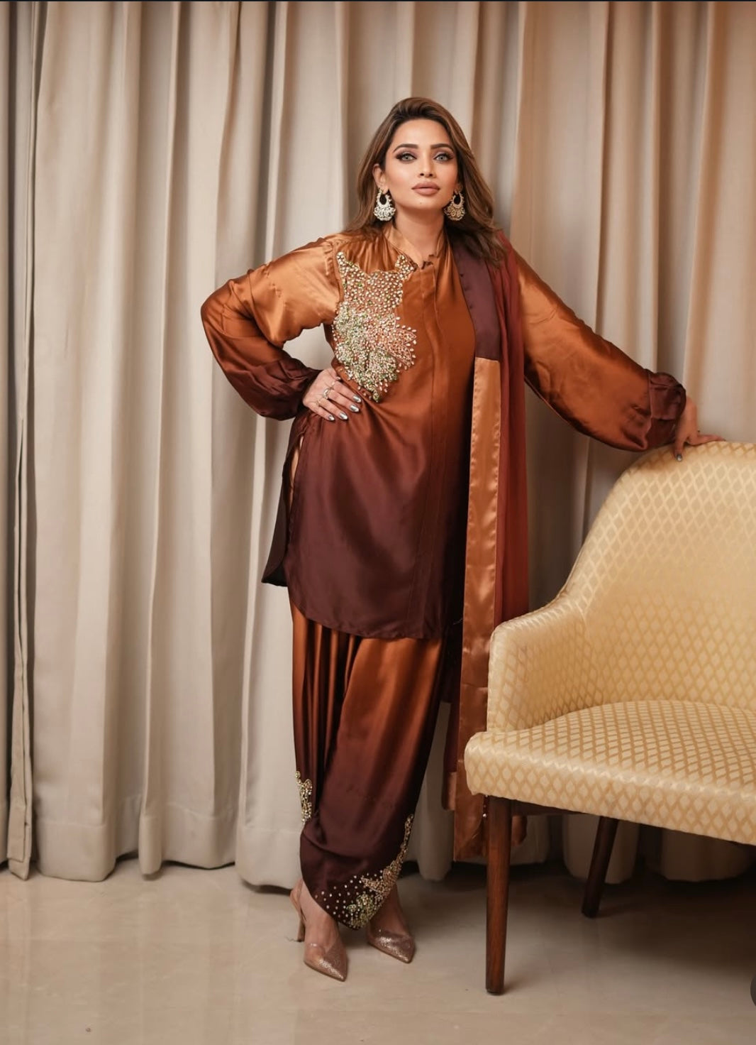 Double Shaded Brown Dress