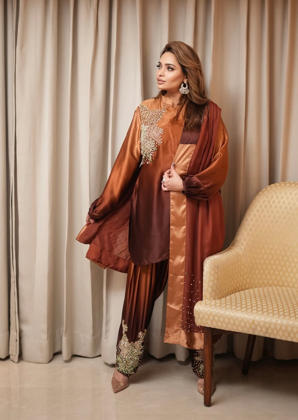 Double Shaded Brown Dress
