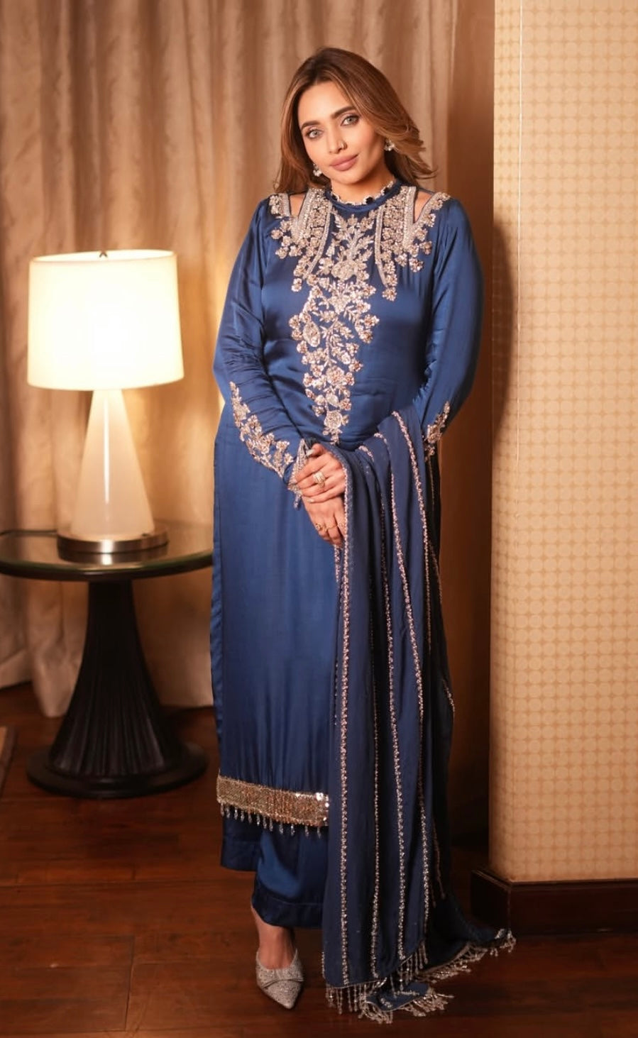Beautiful Dress with silver work