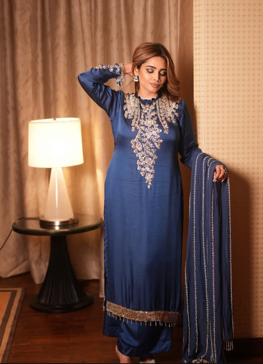 Beautiful Dress with silver work