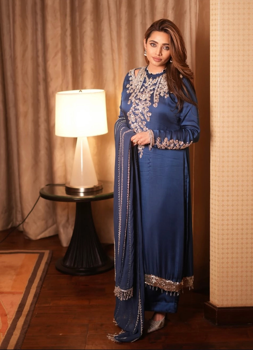 Beautiful Dress with silver work