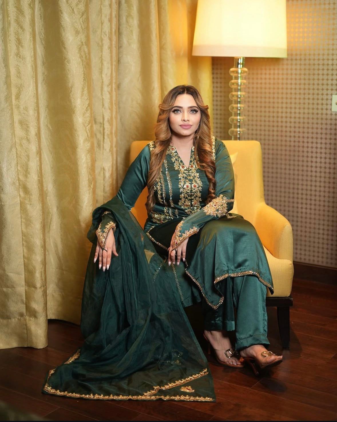 Forest Green Long Kamiz dress