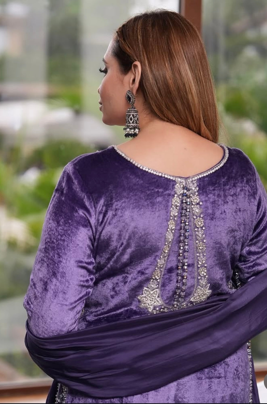 Royal purple Velvet Dress