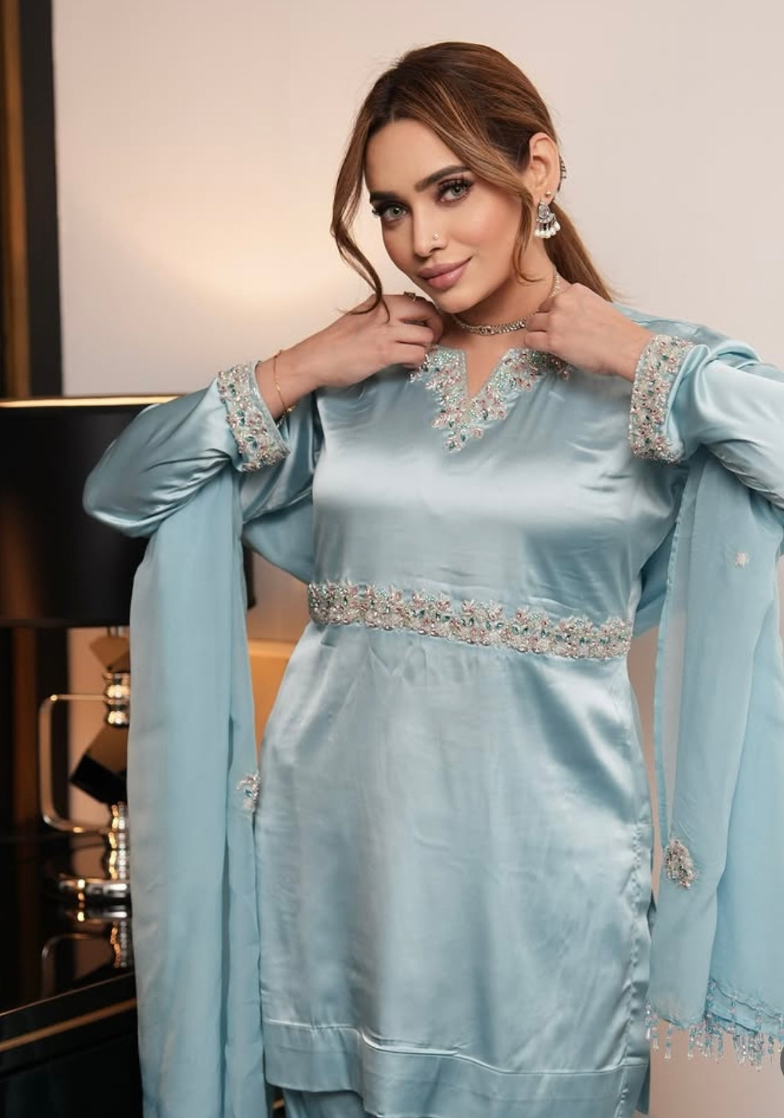 A sky Blue Dress