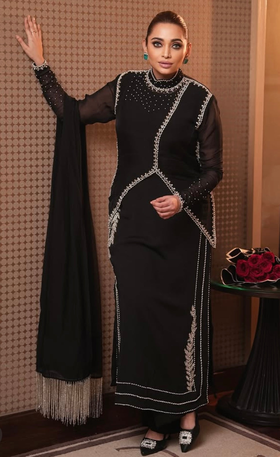 Black Organza Jacket Dress