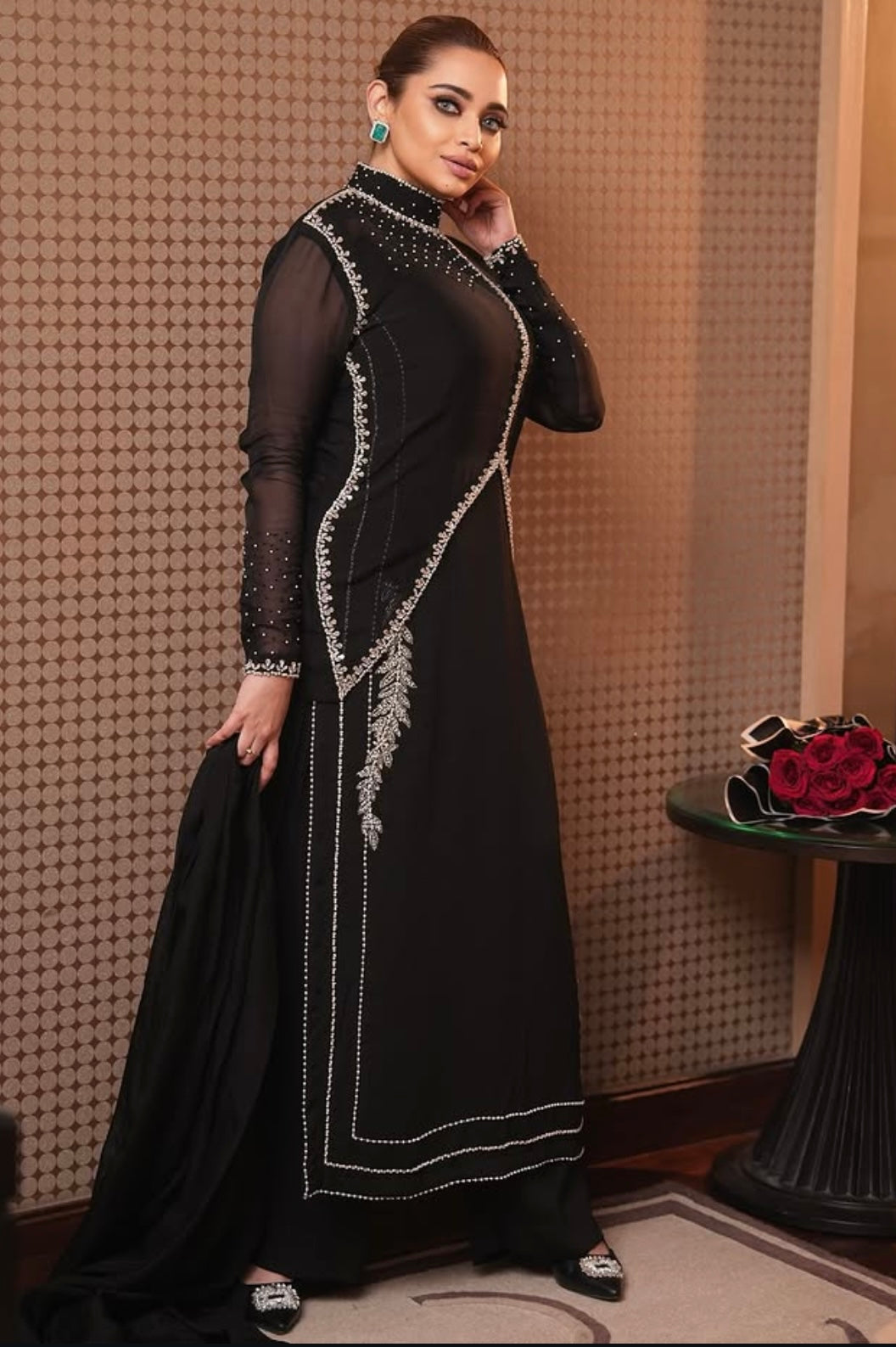 Black Organza Jacket Dress
