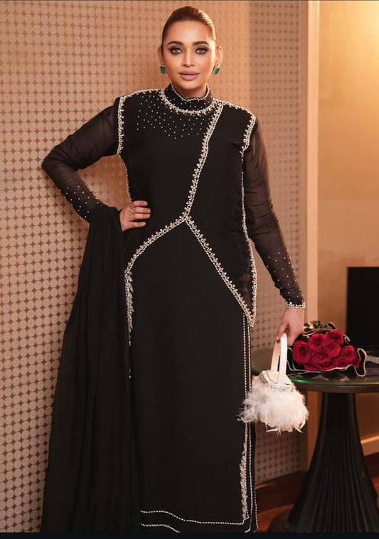 Black Organza Jacket Dress