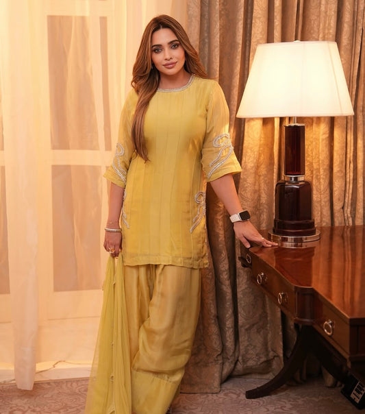 Bow tie yellow dress