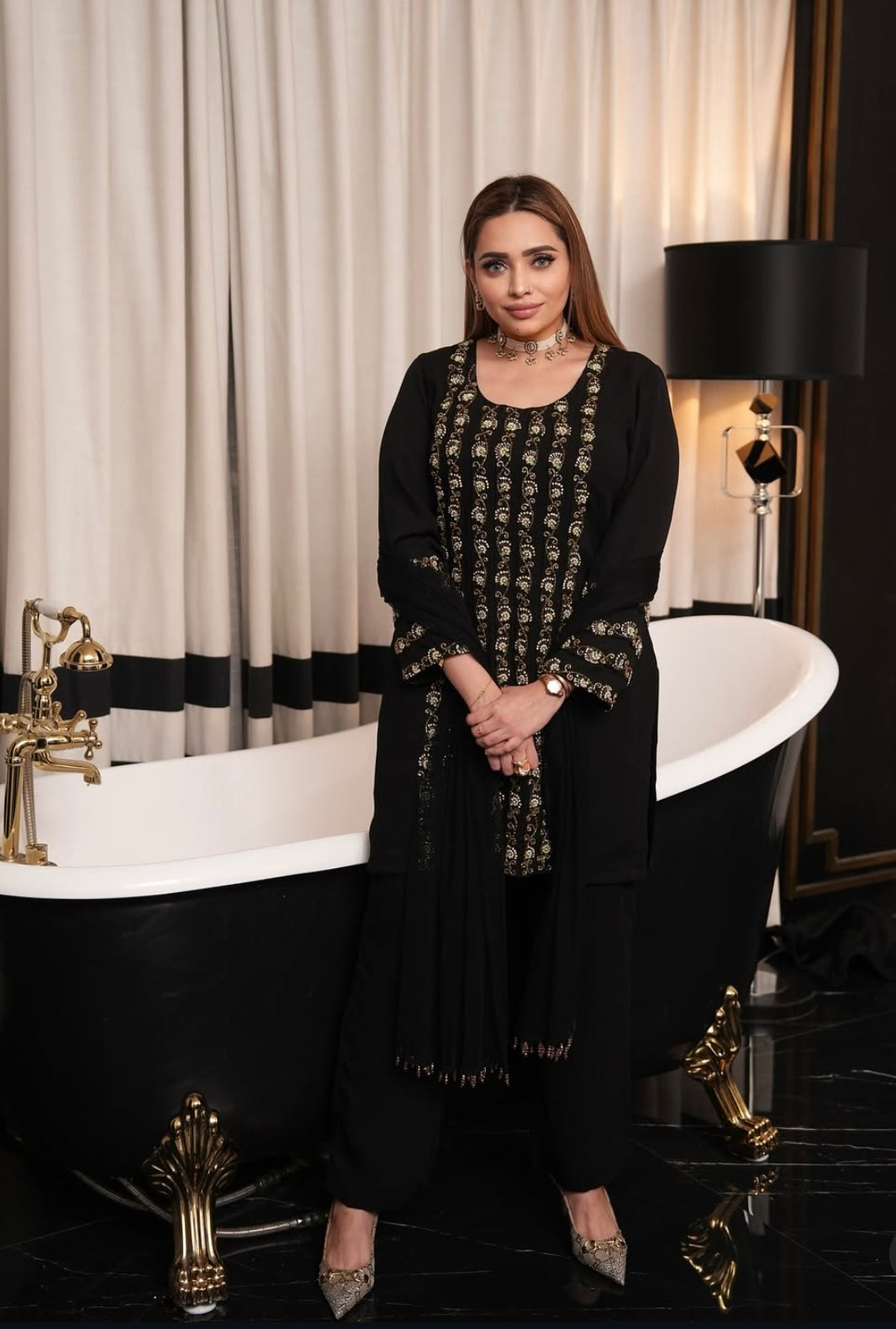 A trendy elegant short black silhouette