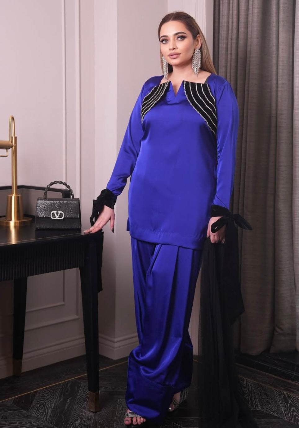 Electric Blue bow Tie Dress