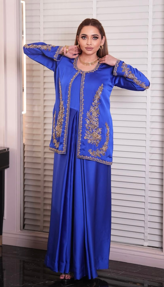 Royal Blue Jacket Gown