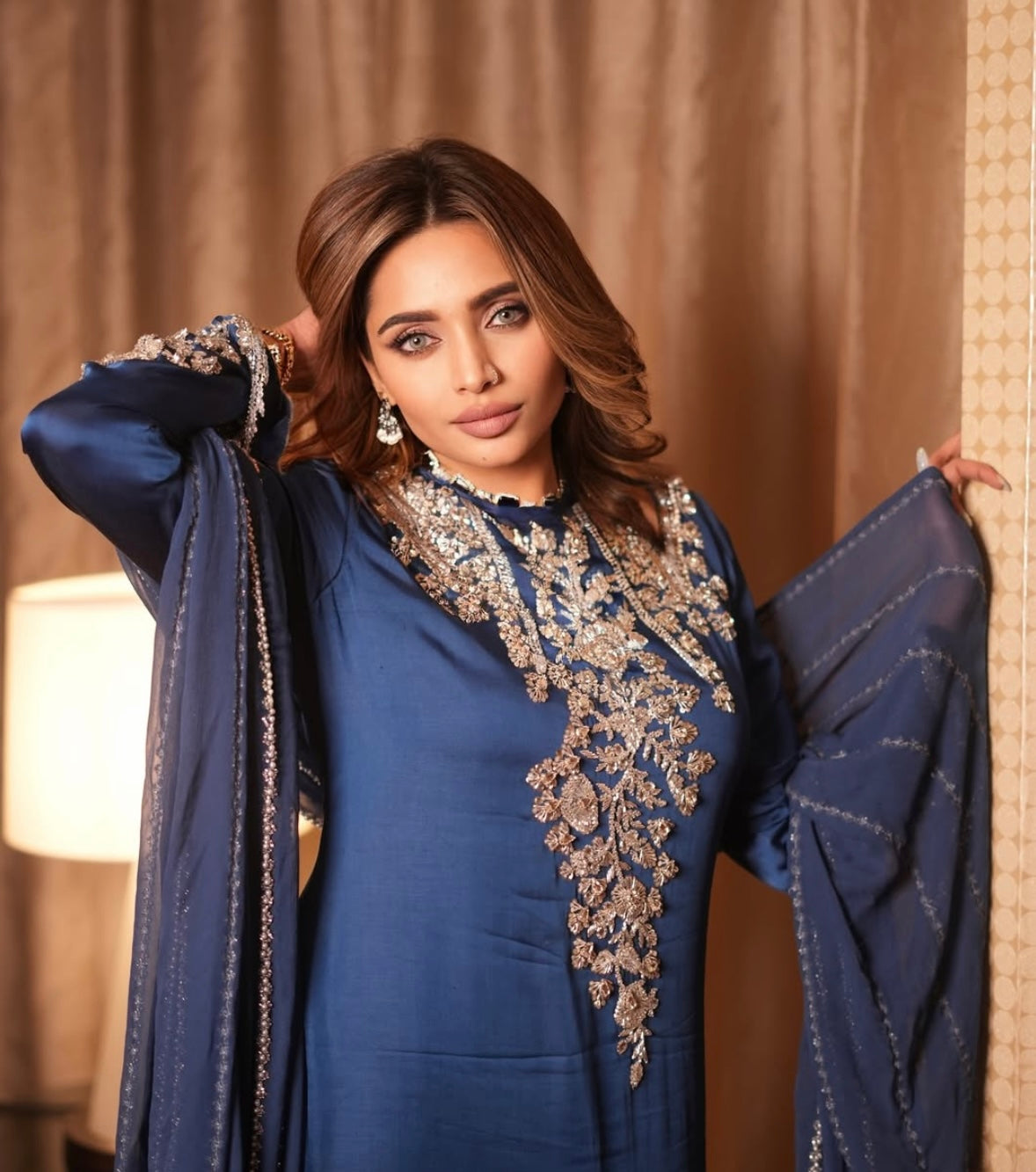 Beautiful Dress with silver work