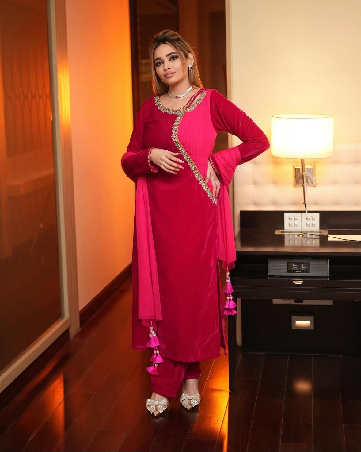 Perfect Pink velvet dress