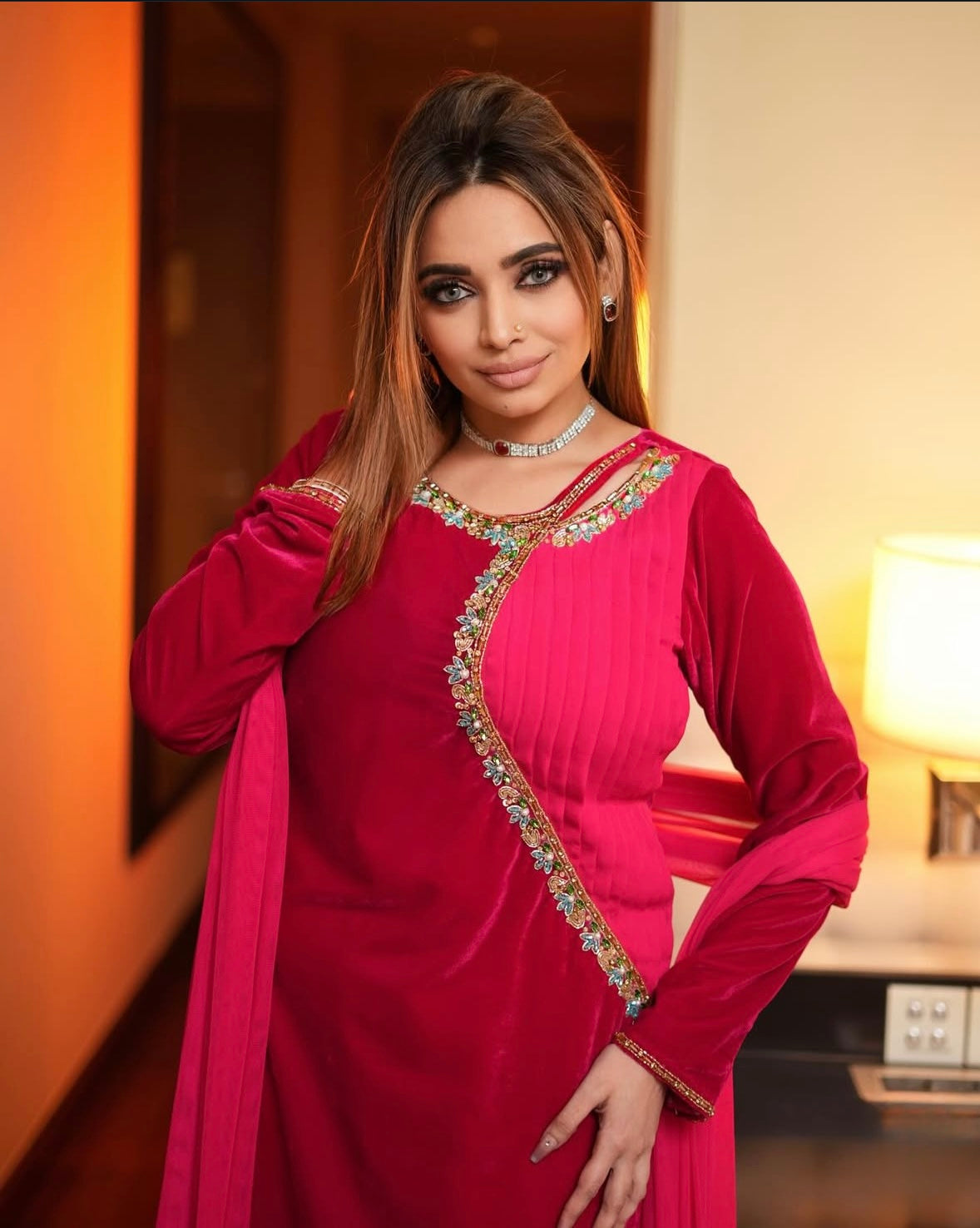 Perfect Pink velvet dress