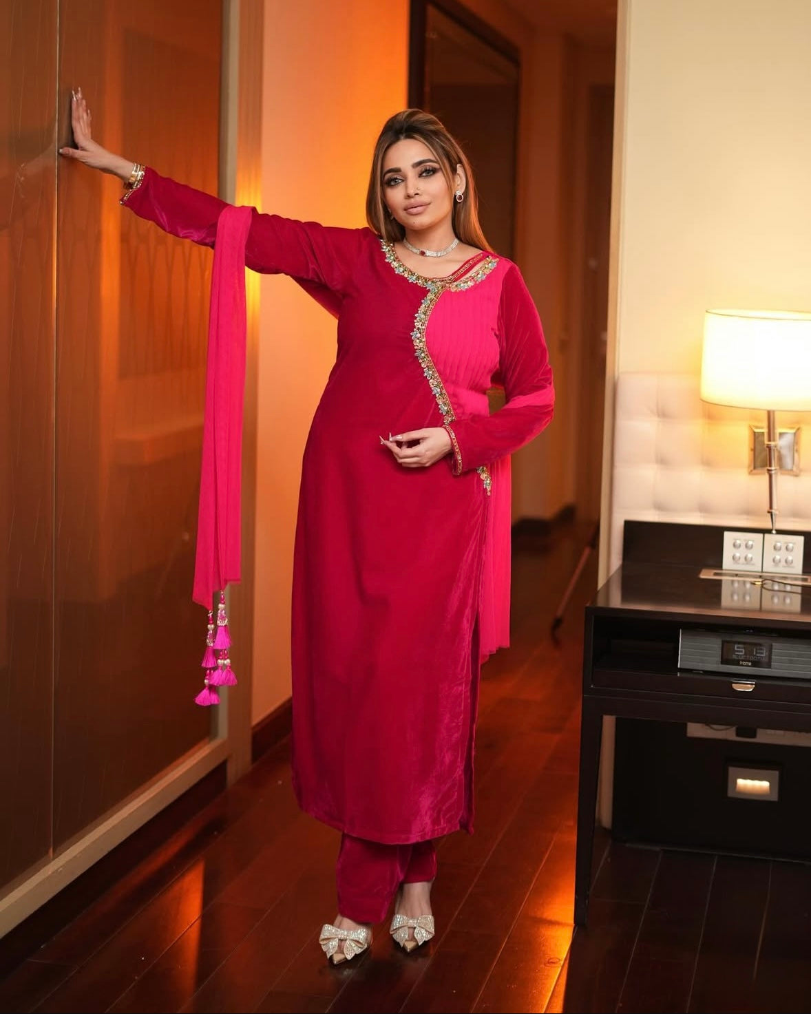 Perfect Pink velvet dress