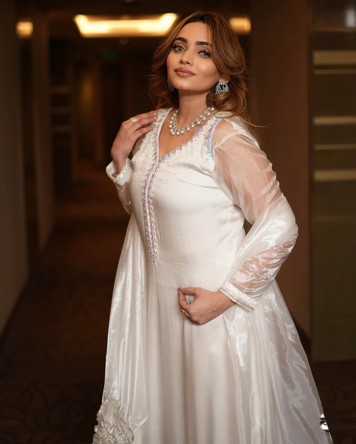 Chandani white long tassels dress