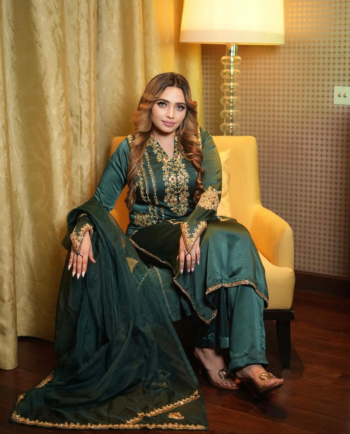 Forest Green Long Kamiz dress