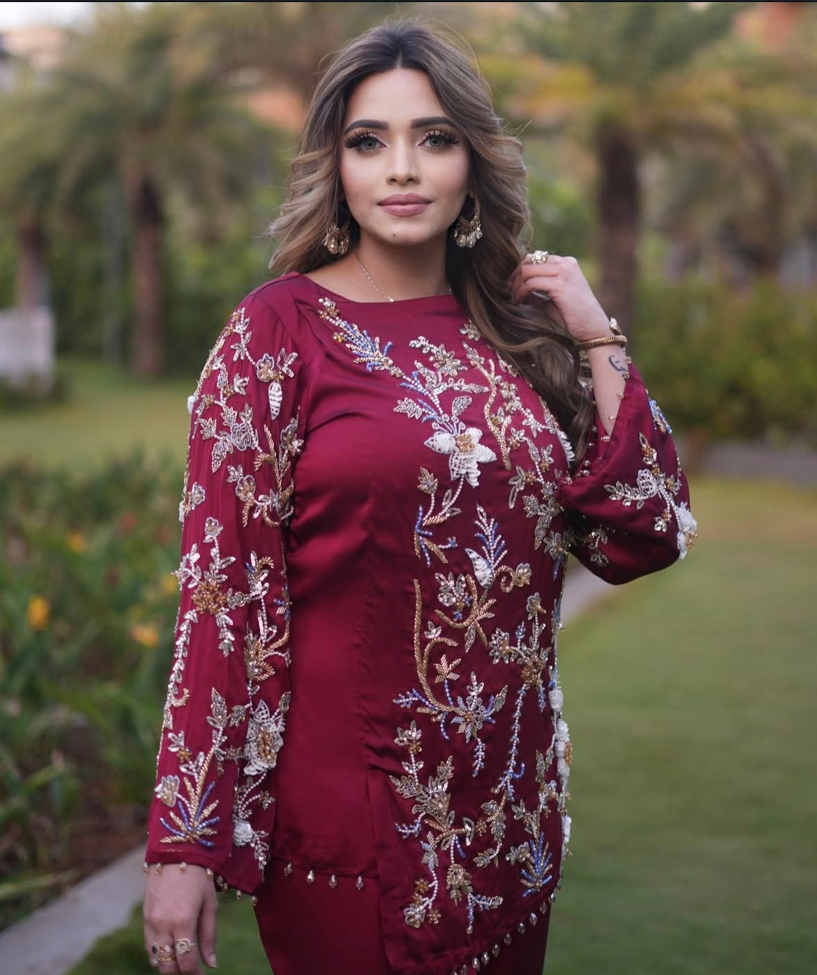 Rich red heavy dress