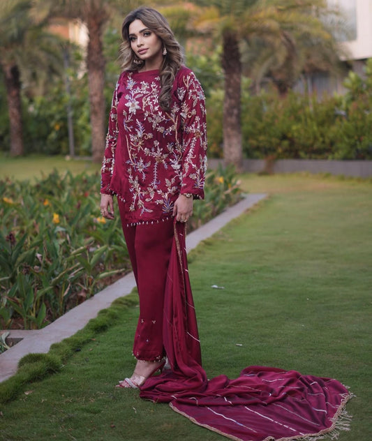 Rich red heavy dress