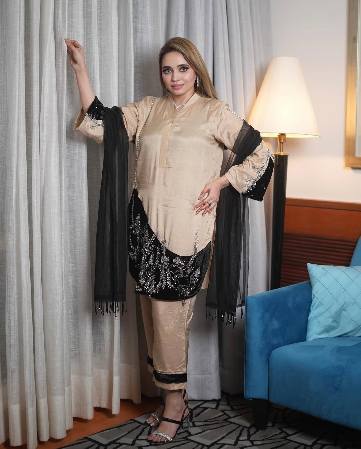Elegant dress combines timeless design